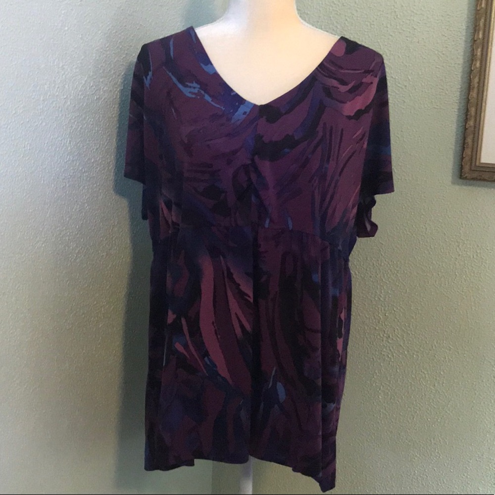 Lane Bryant Purple Print Blouse Size 18/20